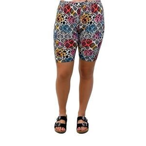 XLarge‎ Womens Ivory Multi Pattern Biker Shorts